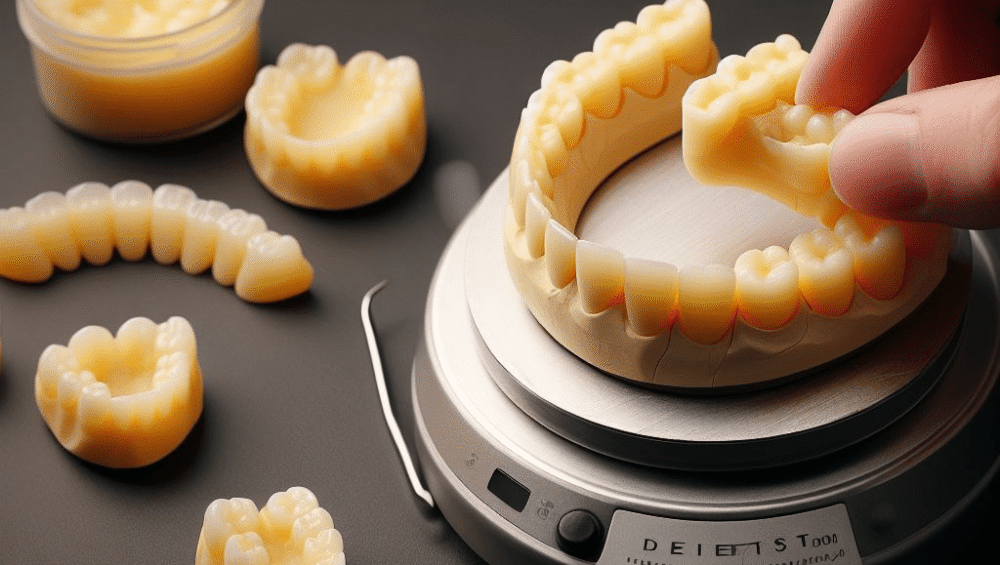 Prosthodontic procedure with the hot plate.